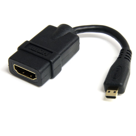 StarTech.com Adaptador Micro HDMI a HDMI - Vídeo 4K 30Hz -Cable Adaptador Dongle Micro HDMI Tipo D de Alta Velocidad a HDMI 1.4 - para Monitores o TV HDMI Ultra HDs - Macho a Hembra Cable 0,127 m HDMI tipo A (Estándar) HDMI tipo D (Micro) Hembra