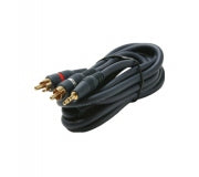 Steren 254-045 cable de audio 1.83 m 3,5mm 2 x RCA Negro, Macho, Macho