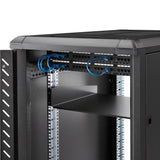 StarTech.com Estante 2U Bandeja Estándar para Armario Rack Universal de Servidores de 19 Pulgadas - de Acero de Servicio Pesado - Capacidad de Carga de 20kg - 16" de Profundidad - Negro Rack Estantería Negro Acero 20 kg
