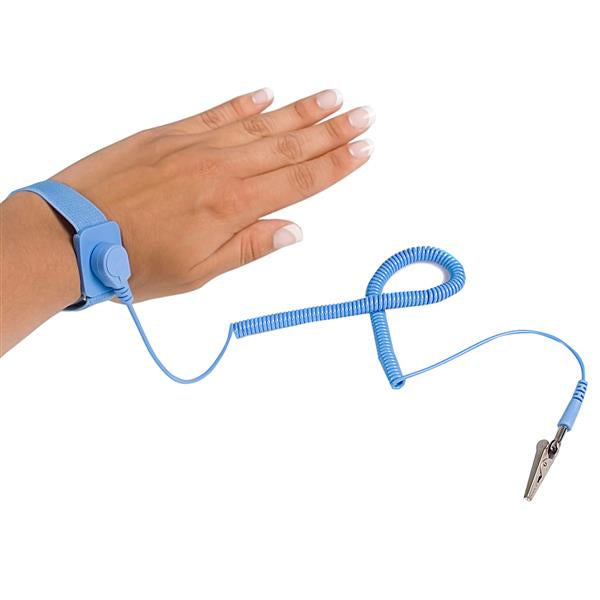 StarTech.com Pulsera Antiestatica con Cable a Tierra - Brazalete Antiestatico con Protección ESD muñequeras antiestáticas Azul 180 mm 15 mm 125 mm