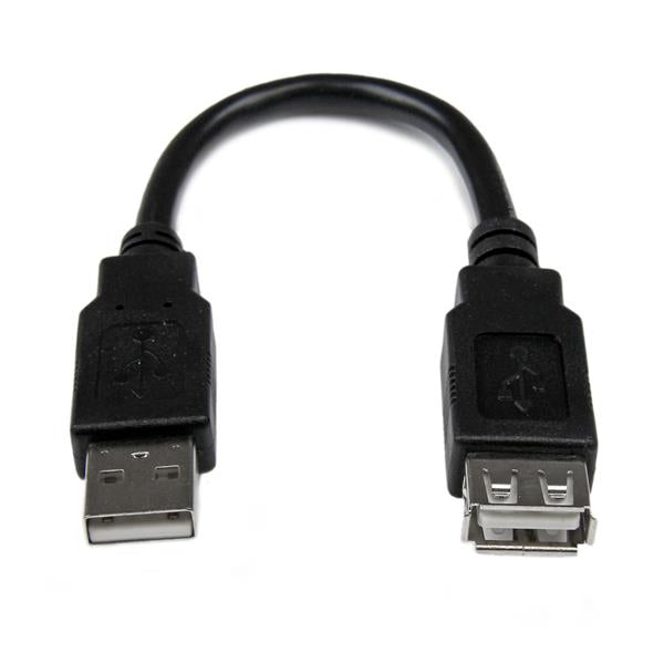 StarTech.com Cable de 0,15m de Extensión Alargador USB 2.0 - Macho a Hembra USB A - Extensor Cable USB 2.0 USB A USB A Macho/Hembra