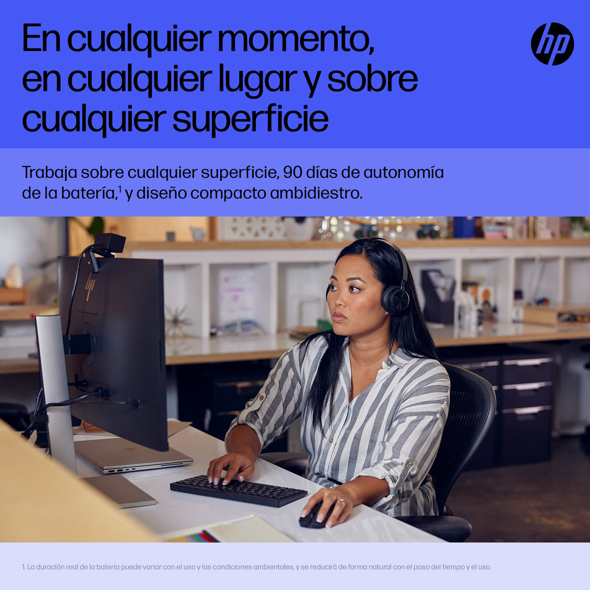HP Ratón multidispositivo recargable HP 715 Ratones Oficina RF Wireless + USB Type-A Ambidextro