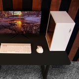 Acteck AC-937290 escritorio para computadora Negro, Derecho, Forma rectangular, Aglomerado de madera