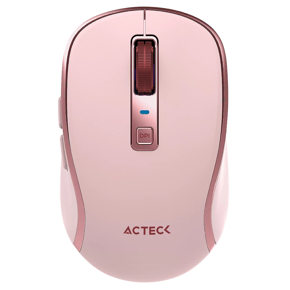 Acteck Optimize Trip Pro MI580 ratón Universal Diestro RF inalámbrico + bluetooth Óptico 1600 DPI, Rosa