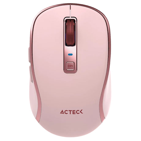 Acteck Optimize Trip Pro MI580 ratón Universal Diestro RF inalámbrico + bluetooth Óptico 1600 DPI, Rosa