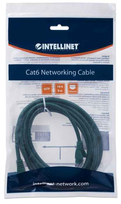 CABLE PATCH INT CAT 6,  3.0M(10.0F) UTP VERDE