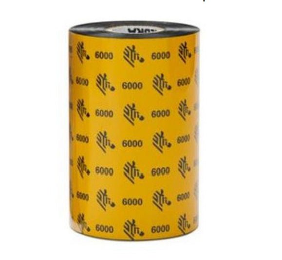 Zebra LA06000BK08345 - Zebra 6000 Wax cinta térmica 450 m Negro