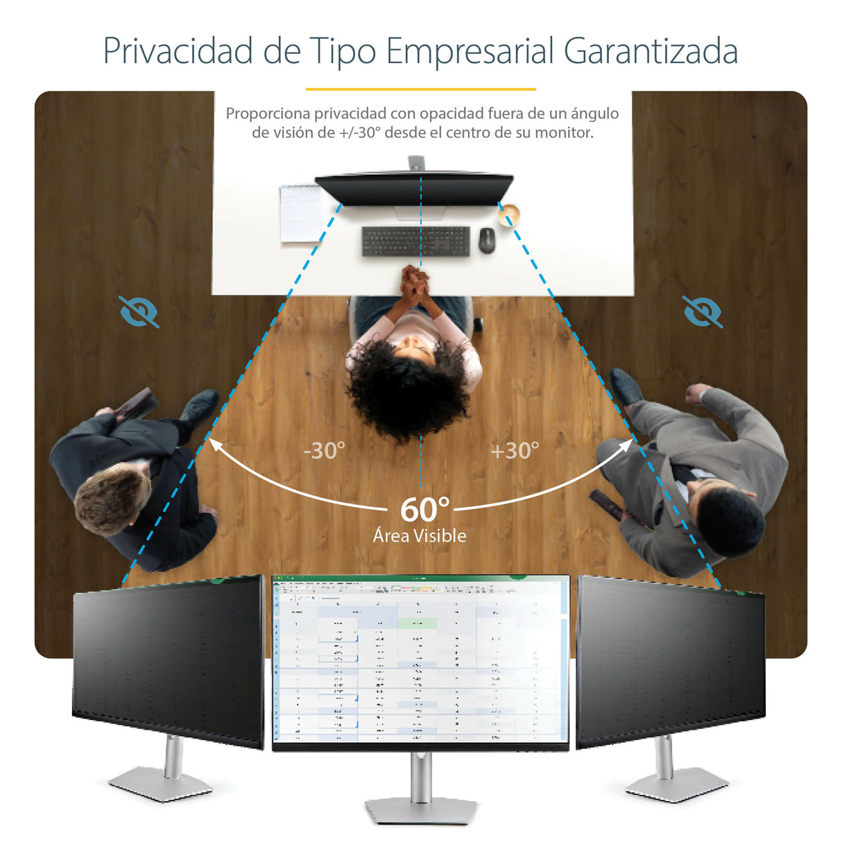 StarTech.com Filtro de Privacidad de 28 Pulgadas 16:9 para Monitor - Pantalla de Privacidad Protector Anti Brillo - Anti