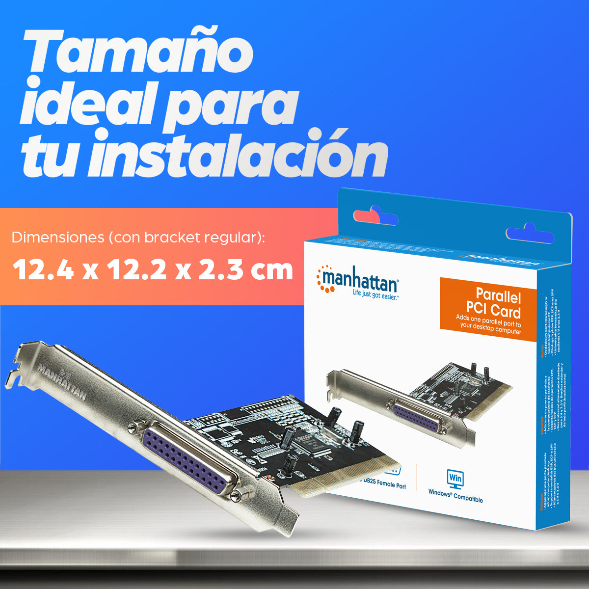 Manhattan Tarjeta PCI con puerto Paralelo tarjetas y adaptadores de interfaz PCI Paralelo 1 Si
