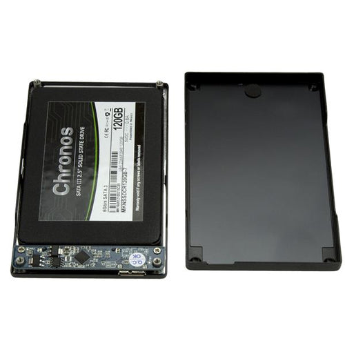 StarTech.com Caja de Disco Duro HDD 2,5" SATA externo USB 3.0 Super Speed - Negro Aluminio Cajas para discos duros 