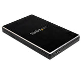 StarTech.com Caja de Disco Duro HDD 2,5" SATA externo USB 3.0 Super Speed - Negro Aluminio Cajas para discos duros 