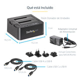 StarTech.com Duplicador Clonador Autónomo de Discos Duros o SSD SATA - Copiador de 2 Bahías - Base de Acoplamiento USB 3