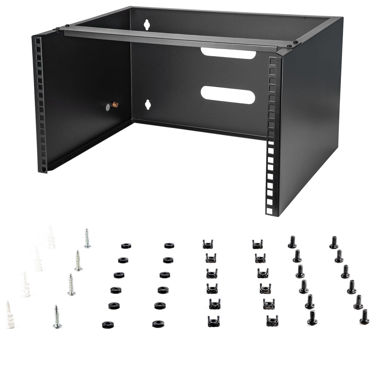 StarTech.com Soporte Montaje en Pared de 6U 12in Profundidad Rack Horizontal para Patch Panel Parcheo Rack 6U Bastidor de pared 20 kg Negro