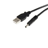 StarTech.com Cable Adaptador de Alimentación de 90cm USB a Conector Coaxial Tipo H 5V DC - Macho a Macho, Barrel type H