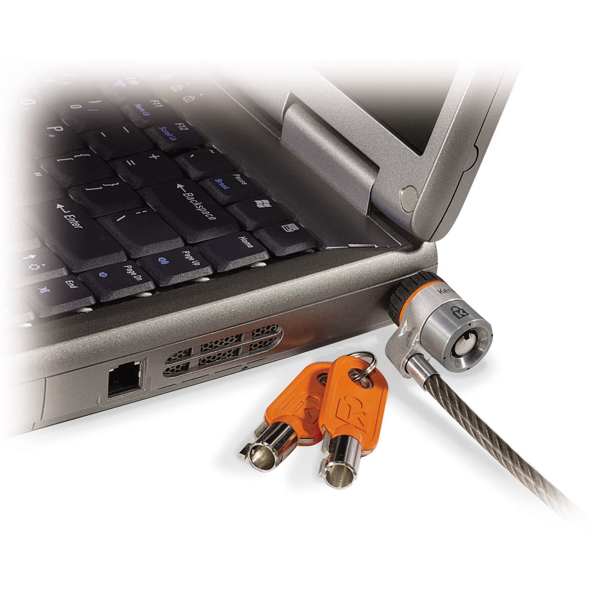 Kensington Candado con llave para portátiles MicroSaver® Cable Negro, Gris Llave Barra en T Acero
