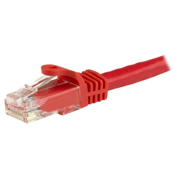 StarTech.com Cable de Red Gigabit Ethernet 15m UTP Patch Cat6 Cat 6 RJ45 Snagless Sin Enganches - Rojo Cable Rojo 15 m Cat6 U/UTP (UTP)