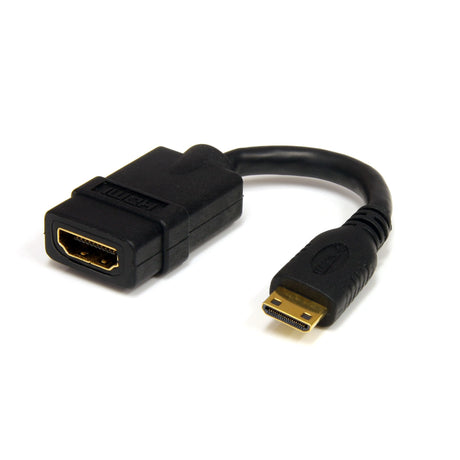 StarTech.com Adaptador de 12,5cm Mini HDMI a HDMI - HDMI de Alta Velocidad 4K - Convertidor 4K 30Hz Ultra HD - HDMI 1.4 - Conectores Chapados en Oro - Mini HDMI UHD 4K - Negro Cable 0,127 m Mini HDMI HDMI Macho