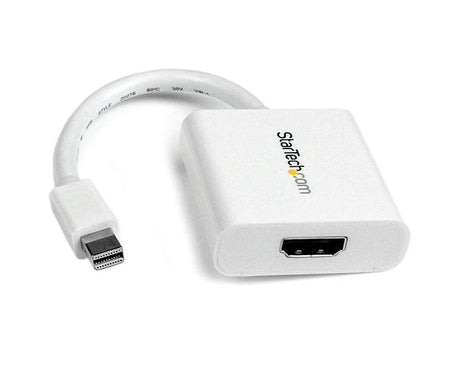 StarTech.com Adaptador Conversor de Vídeo Mini DisplayPort DP a HDMI - 1920x1200 - Pasivo - Blanco Cable Derecho Derecho 0,12 m Mini-DisplayPort