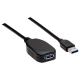 Manhattan Cable alargador USB-A a USB-A activo, 5 m, macho a hembra, 5 Gbps (USB 3.0), repetidor integrado, negro, 3 años de garantía, equivalente a USB2AAEXT5M Cable USB 3.2 Gen 1 (3.1 Gen 1) USB A USB A Macho/Hembra