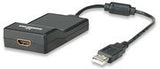 Manhattan USB 2.0/HDMI adaptadores gráficos usb 1920 x 1080 Pixeles RoHS, CE, FCC Negro