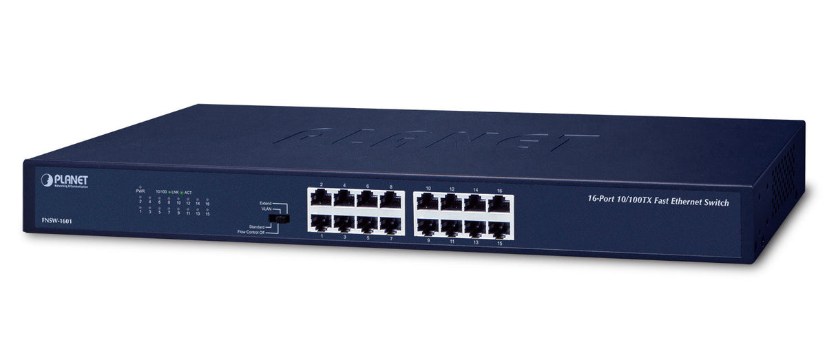 PLANET FNSW-1601 switch No administrado Fast Ethernet (10/100) 1U Azul