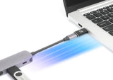Manhattan Hub USB-C de 3 puertos ultra compacto, 3x USB-A (1x 5 Gbps USB 3.0 + 2x 480 Mbps USB 2.0),