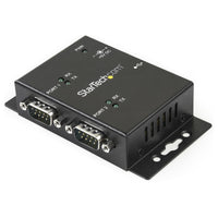 StarTech.com Concentrador Hub Industrial de 2 Puertos Serie Serial RS232 a USB Montaje Riel DIN Pared hubs de interfaz USB 2.0 Type-B De serie 2 2