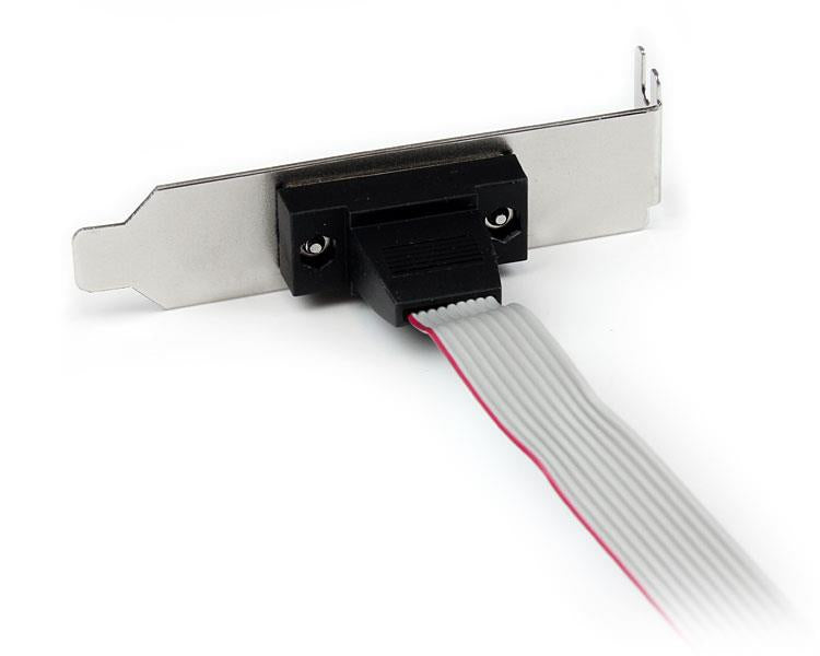 StarTech.com Adaptador de 0.4m Header Cabezal Bracket Serie Serial DB9 RS232 a IDC 10 Pines Placa Base Perfil Bajo piezas de ordenador Small Form Factor (SFF) Otro Gris IDC