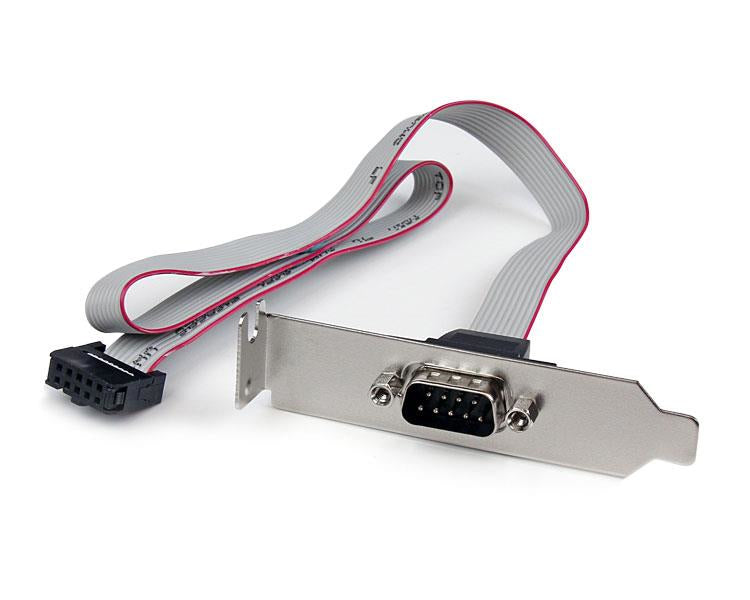 StarTech.com Adaptador de 0.4m Header Cabezal Bracket Serie Serial DB9 RS232 a IDC 10 Pines Placa Base Perfil Bajo piezas de ordenador Small Form Factor (SFF) Otro Gris IDC