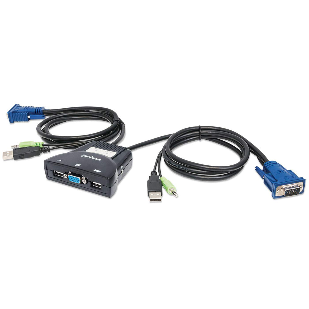 Manhattan Mini Switch KVM de 2 puertos interruptores kvm 2 USB USB VGA