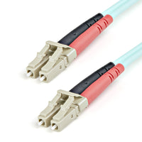 StarTech.com Cable de 1m de Fibra Óptica Multimodo OM3 LC a LC UPC - Full Duplex 50/125µm - para Redes de 100G - LOMMF/V