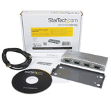 StarTech.com Hub Concentrador USB a 4 Puertos Serie RS232 - Ladrón Serie DB9 - Adaptador USB a Serie Hubs de interfaz 4 