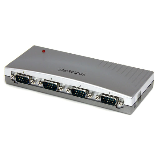 StarTech.com Hub Concentrador USB a 4 Puertos Serie RS232 - Ladrón Serie DB9 - Adaptador USB a Serie Hubs de interfaz 4 