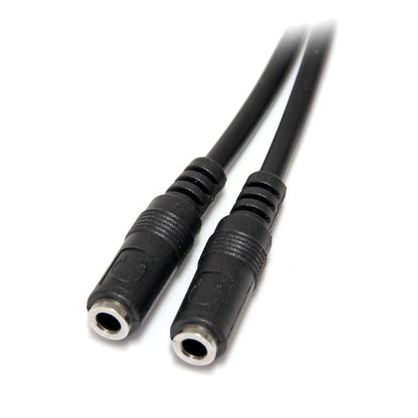 StarTech.com Adaptador Divisor de Auriculares Mini-Jack 3,5mm 3 pines Macho a 2x  Mini-Jack 3 pines Hembra Cable 0,2 m 3,5mm Macho 2x3.5mm