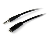 StarTech.com Cable de 2m de Extensión Alargador de Auriculares Headset Mini-Jack 3,5mm 4 pines Macho a Hembra Cable 2 m 3,5mm Macho 3,5mm