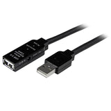 StarTech.com Cable 10m Extensión Alargador USB 2.0 Activo Amplificado - Macho a Hembra USB A - Negro Cable USB 2.0 USB A USB A Macho/Hembra