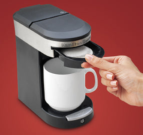 Hamilton Beach Personal Cup Cafetera de cápsulas, Negro, Blanco, 49970-MX