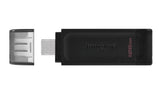 Kingston Technology 128GB USB-C 3.2 Gen 1 DataTraveler 70 Memoria Flash 128 GB USB Tipo C 3.2 Gen 1 (3.1 Gen 1) Tapa