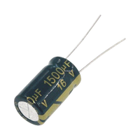 Capacitor Electrolítico de Aluminio, Radial de 1500 µFd, 16 Vcc, 105 °C, 10 x 20 mm.