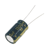 Capacitor Electrolítico de Aluminio, Radial de 1500 µFd, 16 Vcc, 105 °C, 10 x 20 mm.