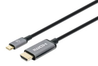 Manhattan Cable USB-C a HDMI, 4K@60Hz, 2 m, macho a macho, negro, 3 años de garantía, equivalente a