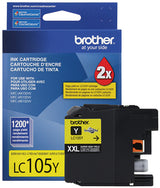 Brother LC105Y cartucho de tinta 1 pieza(s) Original Alto rendimiento (XL) Amarillo