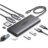 Docking Station USB-C Hub 10 en 1 UGREEN Revodok Pro 210 / Dual HDMI 4K 60Hz y 8K 30Hz / 3 Puertos USB-A + USB-C 3.0 / Carga PD 100W / Ethernet Gigabi