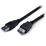 StarTech.com Cable 1,8m Extensión Alargador USB 3.0 SuperSpeed - Macho a Hembra USB A - Extensor - Negro Cable USB 3.2 Gen 1 (3.1 Gen 1) USB A USB A Macho/Macho