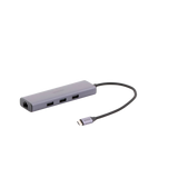 HUB USB-C (Docking Revodok) 6 en 1 | 3 Puertos USB-A 3.0 (5 Gbps) | USB-C PD 100W | HDMI 4K@30Hz | Entrada 1 RJ45 (Gigabit Ethernet) | Chip de Última Generación | Potente Disipación de Calor |  Caja de Aluminio.