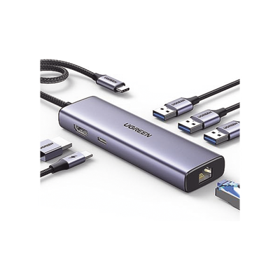 Ugreen 15598 hub de interfaz USB 3.2 Gen 1 (3.1 Gen 1) Type-C 5000 Mbit/s Plata