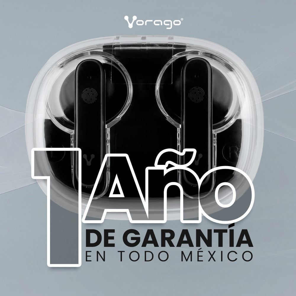AUDIFONO VORAGO ESB-401  EARBUD BT 5.3 IPX4 6HRS+3CARGAS TWS DISPLAY DE DURACIÓN BATERIA