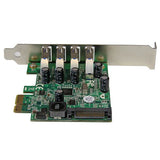 StarTech.com Tarjeta Adaptador PCI Express PCI-E USB 3.0 con UASP de 4 Puertos - Alimentación SATA tarjetas y adaptadores de interfaz PCIe USB 3.2 Gen 1 (3.1 Gen 1) PCIe 2.0 4