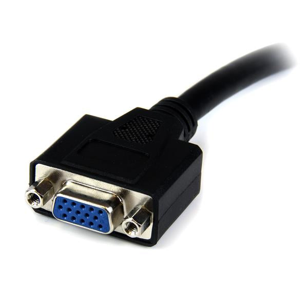 StarTech.com Adaptador Conversor de 20cm DVI-I a VGA - DVI-I Macho - HD15 Hembra - Cable Convertidor Negro Cable Níquel 0,203 m DVI-I VGA