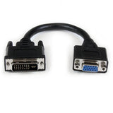 StarTech.com Adaptador Conversor de 20cm DVI-I a VGA - DVI-I Macho - HD15 Hembra - Cable Convertidor Negro Cable Níquel 0,203 m DVI-I VGA